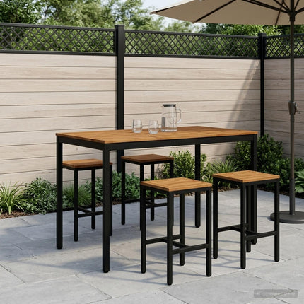 Trädgård Bar Bord Naturlig och svart 147 x 88,5 x 105 cm