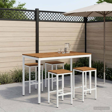 Trädgård Bar Bord Naturlig och vit 147 x 88,5 x 105 cm