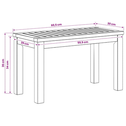 Kaffeebord Vit 60,5 x 30 x 36 cm Massivt Akaciaträ