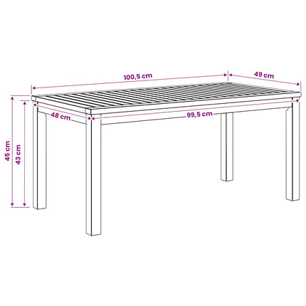 Kaffeebord Vit 50 x 100,5 x 45 cm Massivt Akaciaträ