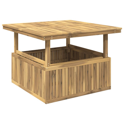 Trädgårdskaffebord i massivt akaciaträ, höjdjusterbart Vit