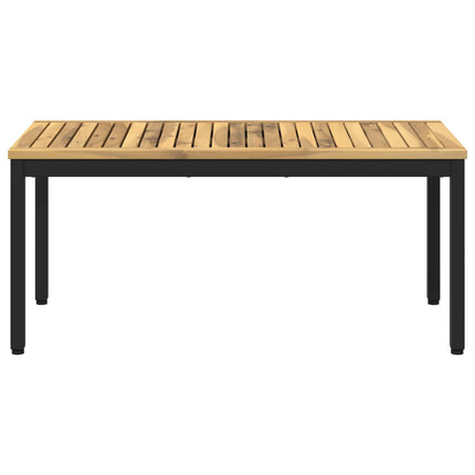 Kaffeebord Vit och svart 50 x 100,5 x 45 cm Massivt Akaciaträ