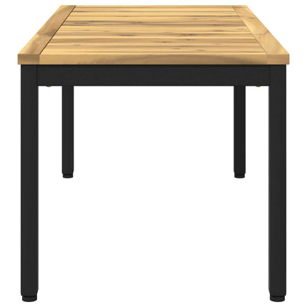 Kaffeebord Vit och svart 50 x 100,5 x 45 cm Massivt Akaciaträ