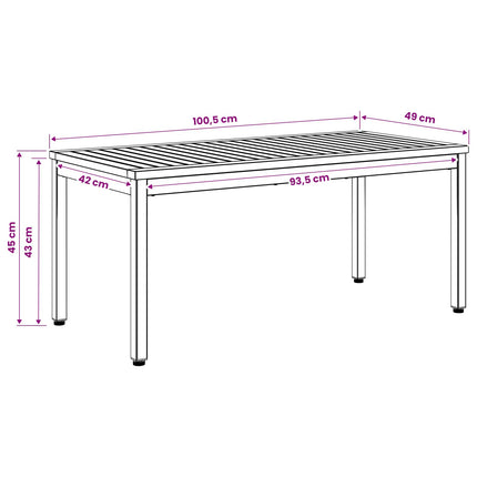 Kaffeebord Vit och svart 50 x 100,5 x 45 cm Massivt Akaciaträ