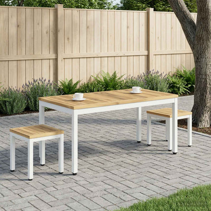Kaffeebord Vit 50 x 100,5 x 45 cm Massivt Akaciaträ