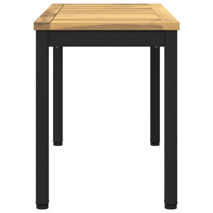Trädgårdsbänk 80,5 x 35 x 45 cm Massivt Akaciaträ Vit och svart