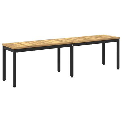 Trädgårdsbänk 161 x 35 x 45 cm Massivt Akaciaträ Vit och svart