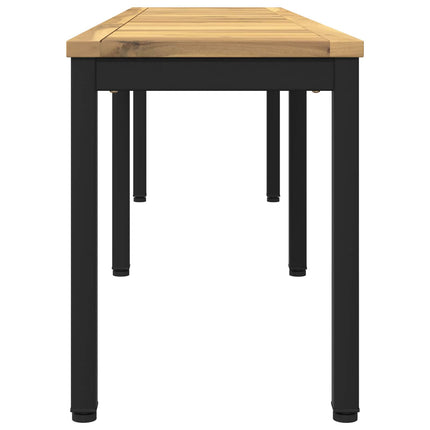 Trädgårdsbänk 161 x 35 x 45 cm Massivt Akaciaträ Vit och svart