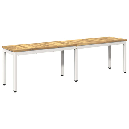 Trädgårdsbänk 161 x 35 x 45 cm Massivt Akaciaträ Vit