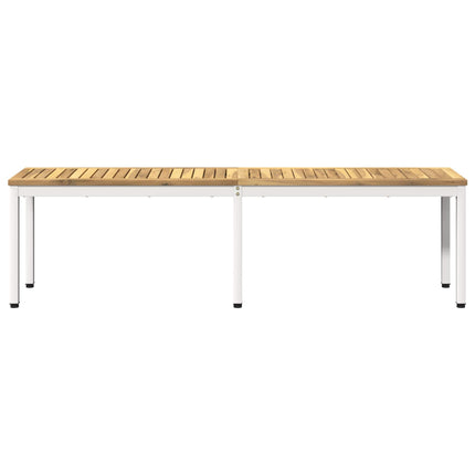 Trädgårdsbänk 161 x 35 x 45 cm Massivt Akaciaträ Vit