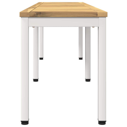 Trädgårdsbänk 161 x 35 x 45 cm Massivt Akaciaträ Vit