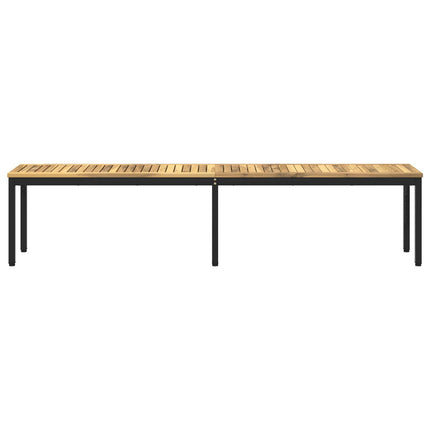 Trädgårdsbänk 201 x 35 x 45 cm Massivt Akaciaträ Vit och svart