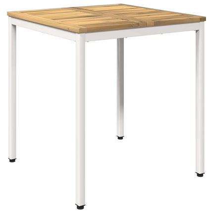 Trädgårds Middagsbord Vit 70 x 68,5 x 75 cm Massivt Akaciaträ