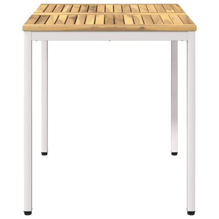 Trädgårds Middagsbord Vit 70 x 68,5 x 75 cm Massivt Akaciaträ
