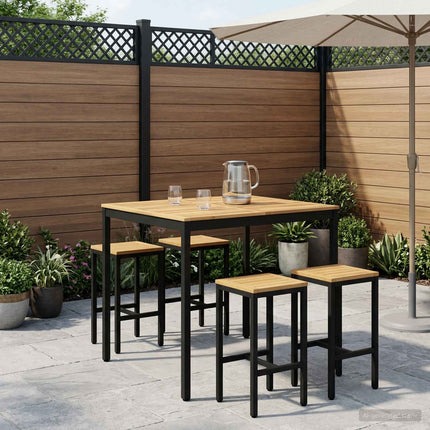 Trädgård Bar Bord Vit och svart 110 x 108,5 x 105 cm