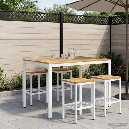 Trädgård Bar Bord Vit 110 x 108,5 x 105 cm Massivt Akaciaträ