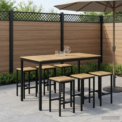 Trädgård Bar Bord Vit och svart 141 x 80,5 x 105 cm