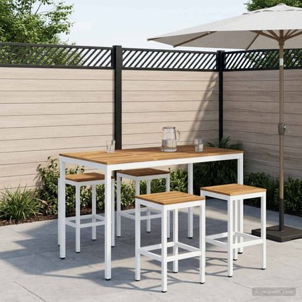 Trädgård Bar Bord Vit 141 x 80,5 x 105 cm Massivt Akaciaträ