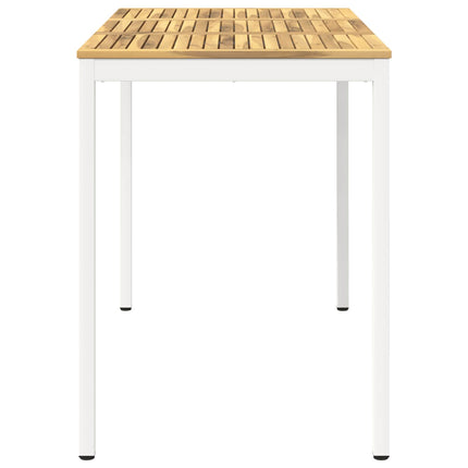Trädgård Bar Bord Vit 141 x 80,5 x 105 cm Massivt Akaciaträ
