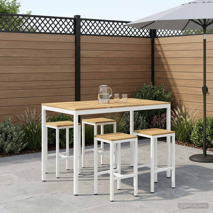 Trädgård Bar Bord Vit 147 x 88,5 x 105 cm Massivt Akaciaträ