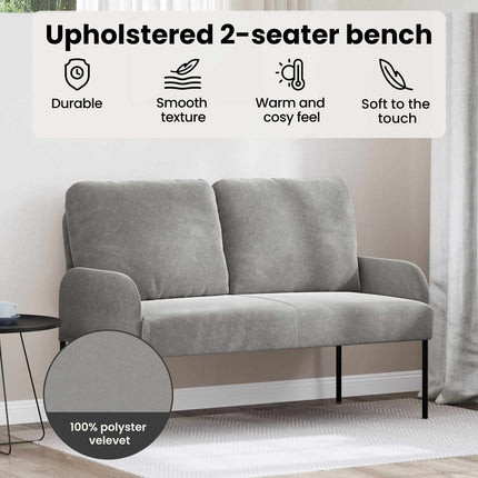 Soffor med kudde 110cm Ljusgrå Plywood