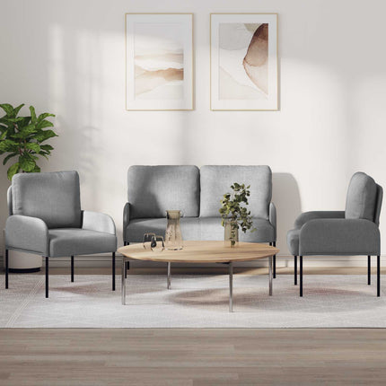 Soffgrupper med kudde 3 pcs Ljusgrå 115 x 56 x 80 cm Plywood