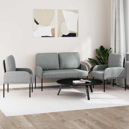 Soffgrupper med kudde 3 pcs Ljusgrå 115 x 56 x 80 cm Plywood