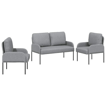 Soffgrupper med kudde 3 pcs Ljusgrå 115 x 56 x 80 cm Plywood