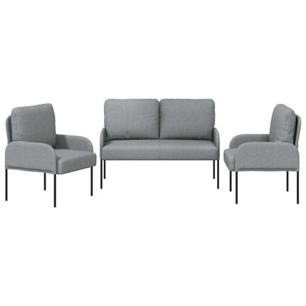 Soffgrupper med kudde 3 pcs Ljusgrå 115 x 56 x 80 cm Plywood