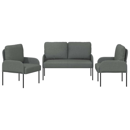 Soffgrupper med kudde 3 pcs Mörkgrå 115 x 56 x 80 cm Plywood
