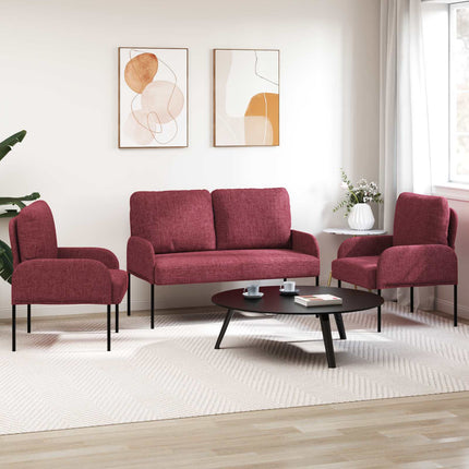 Soffgrupper med kudde 3 pcs Vinröd 115 x 56 x 80 cm Plywood