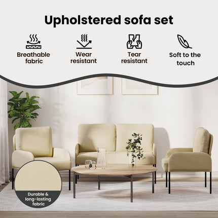 Soffgrupper 3 st Kräm Plywood