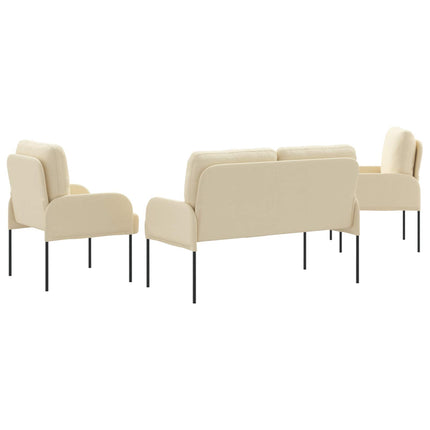 Soffgrupper med kudde 3 pcs Kräm 115 x 56 x 80 cm Plywood