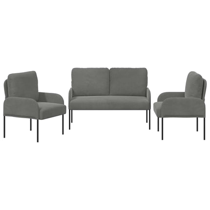Soffgrupper med kudde 3 pcs Mörkgrå 115 x 56 x 80 cm Plywood