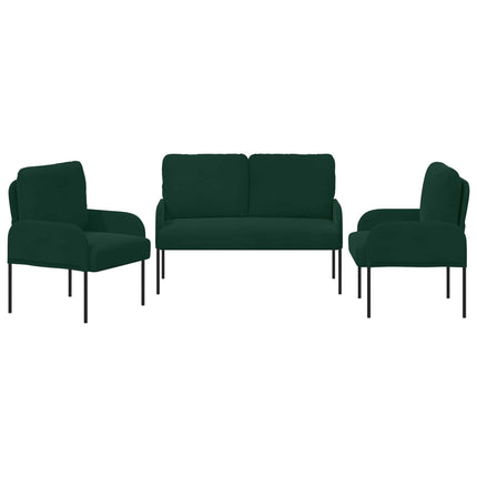 Soffgrupper med kudde 3 pcs Mörkgrön 115 x 56 x 80 cm Plywood