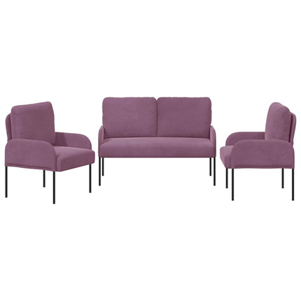 Soffgrupper med kudde 3 pcs Lila 115 x 56 x 80 cm Plywood
