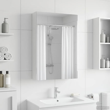 Badrumsspegelskåp Vit 40 x 10,5 x 60,5 cm Konstruerat trä