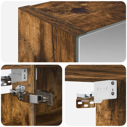 Badrumsspegelskåp Rökt ek 40 x 10,5 x 60,5 cm Konstruerat trä