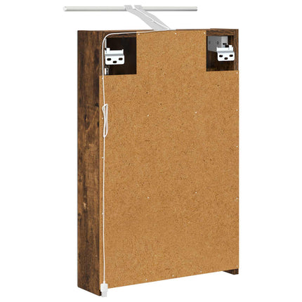 Badrumsspegelskåp Rökt ek 40 x 10,5 x 60,5 cm Konstruerat trä