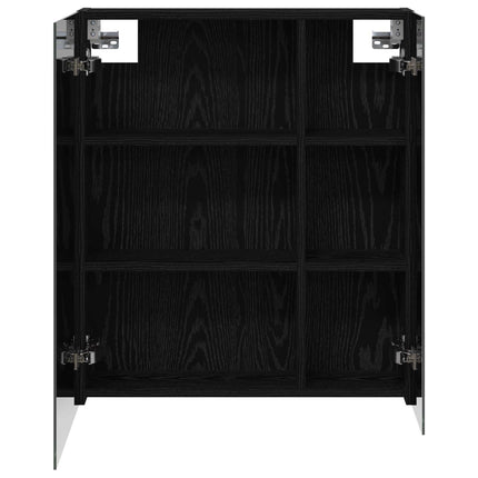 Badrumsspegelskåp Svart Ek 60 x 14,5 x 70 cm Konstruerat trä