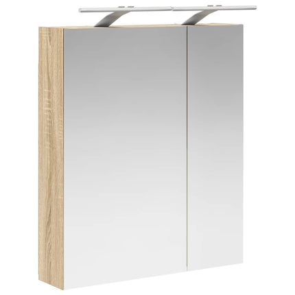 Badrumsspegelskåp Sonoma-ek 60 x 14,5 x 70 cm Konstruerat trä