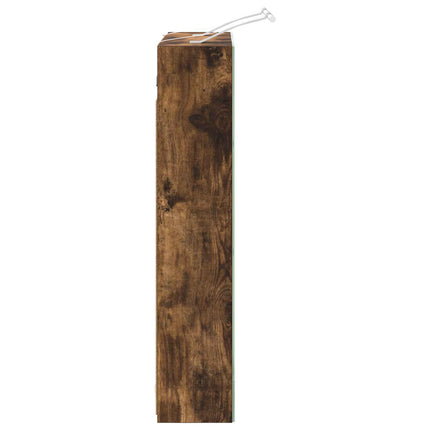 Badrumsspegelskåp Rökt ek 60 x 14,5 x 70 cm Konstruerat trä