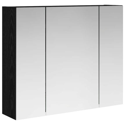 Badrumsspegelskåp Svart Ek 60 x 14,5 x 50 cm Konstruerat trä