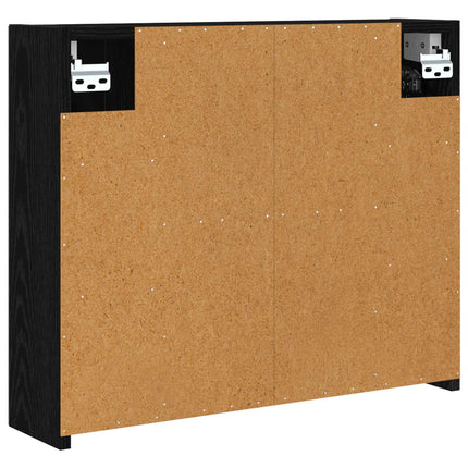 Badrumsspegelskåp Svart Ek 60 x 14,5 x 50 cm Konstruerat trä