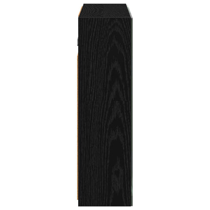 Badrumsspegelskåp Svart Ek 60 x 14,5 x 50 cm Konstruerat trä