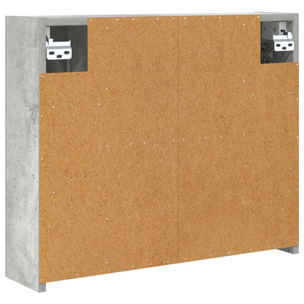 Badrumsspegelskåp Betonggrå 60 x 14,5 x 50 cm Konstruerat trä