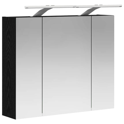 Badrumsspegelskåp Svart Ek 60 x 14,5 x 50 cm Konstruerat trä
