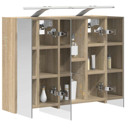 Badrumsspegelskåp Sonoma-ek 60 x 14,5 x 50 cm Konstruerat trä
