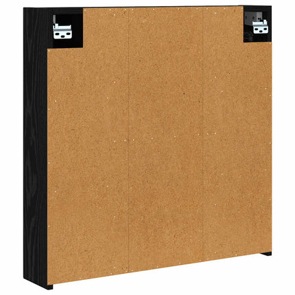 Badrumsspegelskåp Svart Ek 70 x 14,5 x 70 cm Konstruerat trä