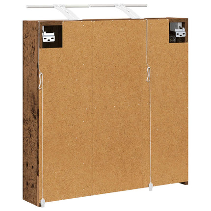Badrumsspegelskåp Gammalt trä 70 x 14,5 x 70 cm Konstruerat trä
